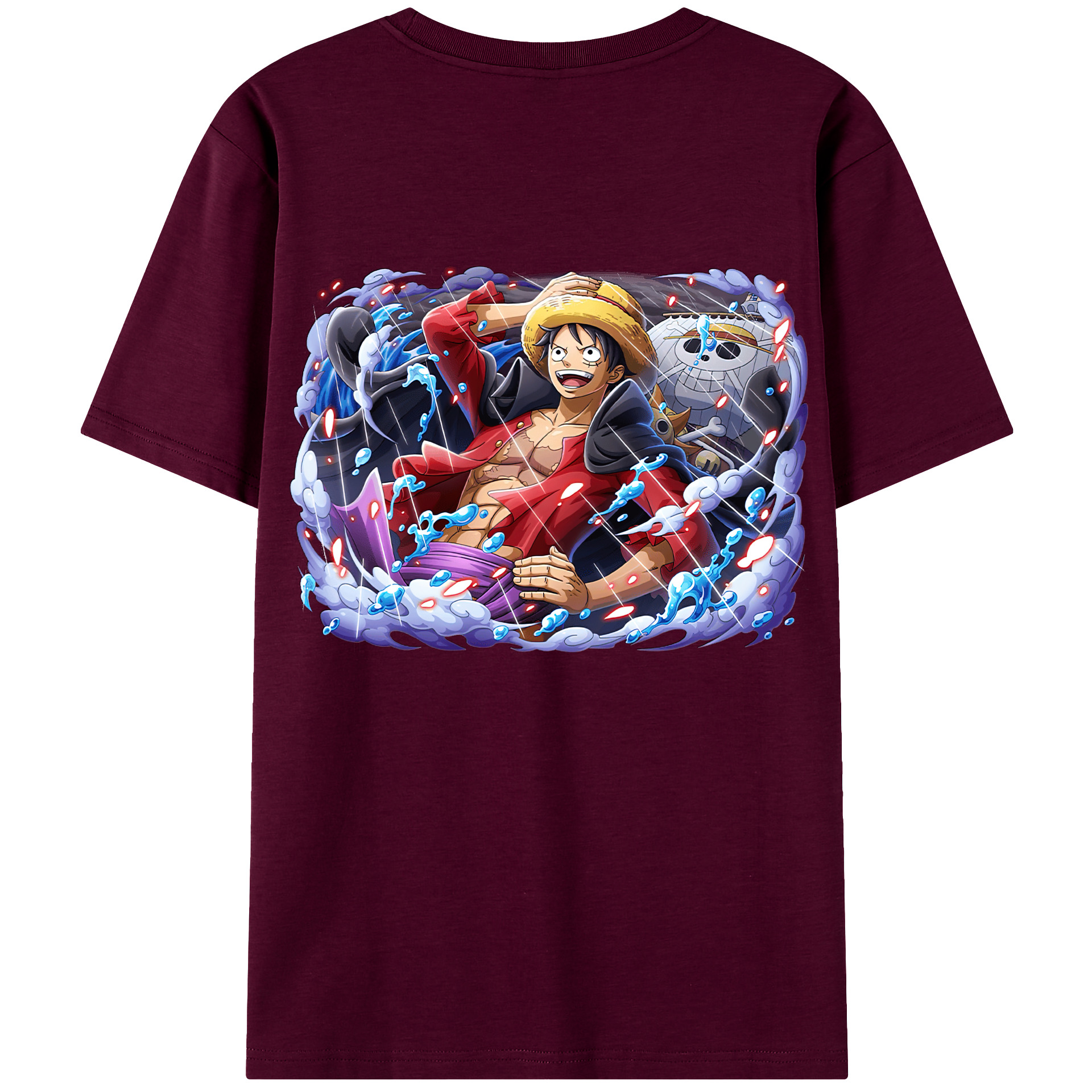 ワンピース モンキー・D・ルフィ ONE PIECE Monkey D. Luffy レディース半袖Tシャツ(バックプリント)